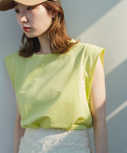 Kastane（カスタネ）の「ペーパータッチタンク（タンクトップ・レディース・イエロー/オフホワイト/ピンク・FREE）」の22枚目の写真