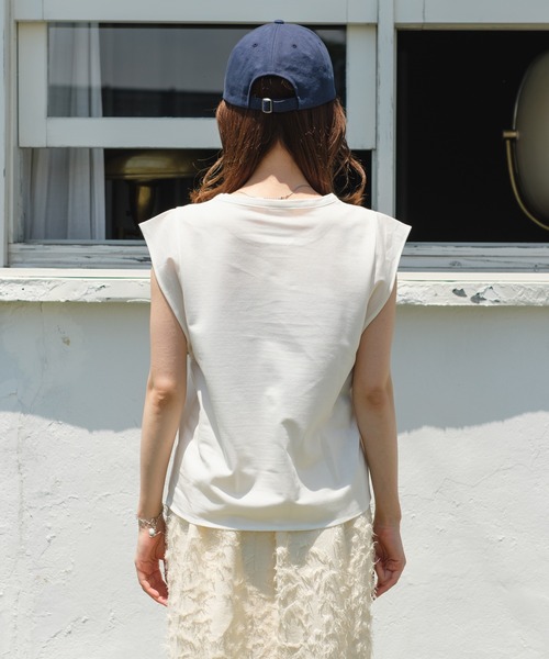 Kastane（カスタネ）の「ペーパータッチタンク（タンクトップ・レディース・イエロー/オフホワイト/ピンク・FREE）」の5枚目の写真