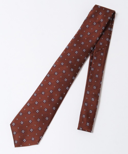 MEN'S BIGI（メンズビギ）の「へリンボン小紋柄ネクタイ（ネクタイ・メンズ・ネイビー/オレンジ・FREE）」の8枚目の写真