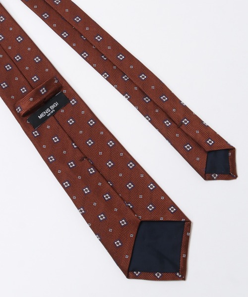 MEN'S BIGI（メンズビギ）の「へリンボン小紋柄ネクタイ（ネクタイ・メンズ・ネイビー/オレンジ・FREE）」の9枚目の写真