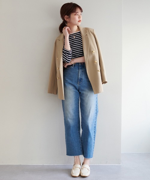 natural couture（ナチュラルクチュール）の「WEB限定/大人気リバイバル/おしゃれ金ボタンジャケット（テーラードジャケット・レディース・ベージュ/ネイビー/ブラウン系その他/その他2・FREE）」の13枚目の写真