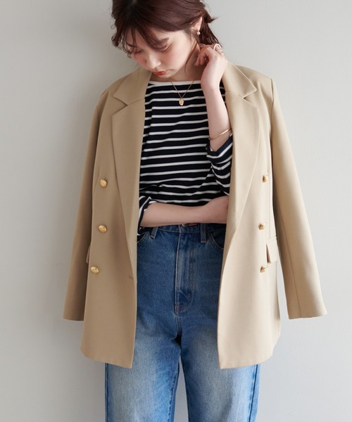 natural couture（ナチュラルクチュール）の「WEB限定/大人気リバイバル/おしゃれ金ボタンジャケット（テーラードジャケット・レディース・ベージュ/ネイビー/ブラウン系その他/その他2・FREE）」の11枚目の写真