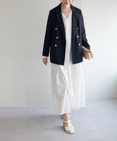 natural couture（ナチュラルクチュール）の「WEB限定/大人気リバイバル/おしゃれ金ボタンジャケット（テーラードジャケット・レディース・ベージュ/ネイビー/ブラウン系その他/その他2・FREE）」の6枚目の写真