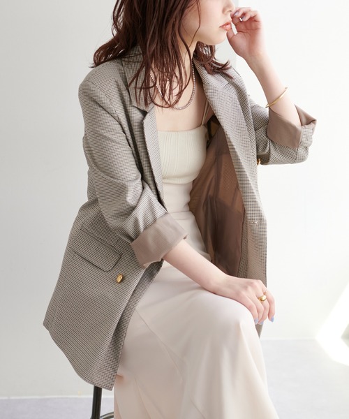 natural couture（ナチュラルクチュール）の「WEB限定/大人気リバイバル/おしゃれ金ボタンジャケット（テーラードジャケット・レディース・ベージュ/ネイビー/ブラウン系その他/その他2・FREE）」の8枚目の写真