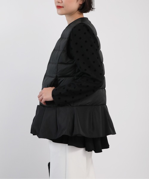 PICCIN(ピッチン)の「ペプラムダウンベスト(ダウンベスト・レディース・ブラック/アイボリー/モカ・M)」の19枚目の写真