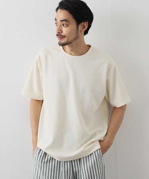 417 EDIFICE(フォーワンセブンエディフィス)の「ブークレーダンボールTシャツ(Tシャツ/カットソー・メンズ・ホワイト/チャコールグレー/ベージュ/グリーン/イエロー・MEDIUM/LARGE/SMALL)」の1枚目の写真
