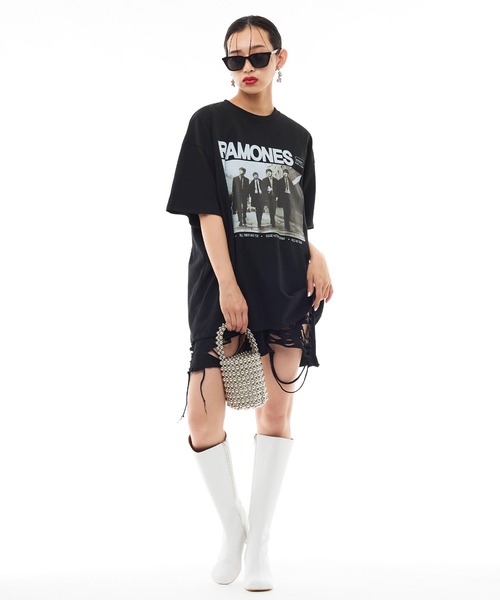 Narcissus（ナルシス）の「【Narcissus】ラモーンズTシャツ（Tシャツ/カットソー・レディース・ホワイト/ブラック・FREE）」の9枚目の写真