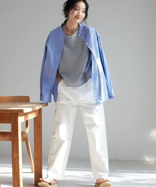 CRAFT STANDARD BOUTIQUE（クラフトスタンダードブティック）の「【追加】バンドカラーシャツ　＊◆（シャツ/ブラウス・レディース・グレー系その他2/ブルー系その他4/ブルー系その他6/オレンジ系その他7/オフホワイト・S/M/L）」の13枚目の写真