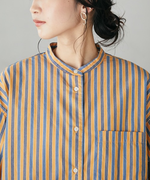 CRAFT STANDARD BOUTIQUE（クラフトスタンダードブティック）の「【追加】バンドカラーシャツ　＊◆（シャツ/ブラウス・レディース・グレー系その他2/ブルー系その他4/ブルー系その他6/オレンジ系その他7/オフホワイト・S/M/L）」の16枚目の写真