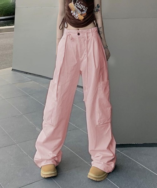 Vipoa(ヴィポア)の「ビッグポケットカーゴパンツ(カーゴパンツ・レディース・ブラック/グレー/ホワイト/ピンク・MEDIUM/LARGE)」の14枚目の写真