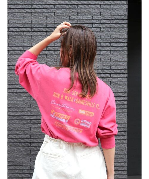 Ungrid（アングリッド）の「ビッグシルエットロゴロングスリーブTee（Tシャツ/カットソー・レディース・オフホワイト/チャコールグレー/ピンク・FREE）」の22枚目の写真