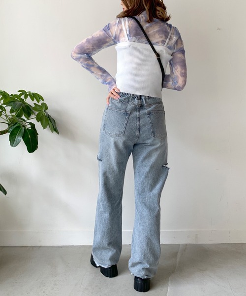 OLIVE des OLIVE（オリーブデオリーブ）の「プリントシアータートルインナー（Tシャツ/カットソー・レディース・サックスブルー/オフホワイト/ベージュ・FREE）」の21枚目の写真