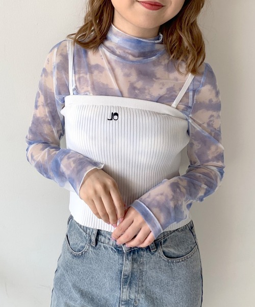 OLIVE des OLIVE（オリーブデオリーブ）の「プリントシアータートルインナー（Tシャツ/カットソー・レディース・サックスブルー/オフホワイト/ベージュ・FREE）」の22枚目の写真