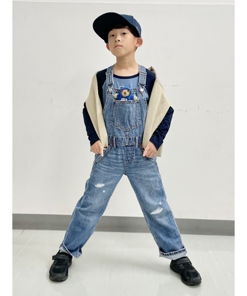 GAP（ギャップ）の「ウォッシュウェル ルーズオーバーオール (キッズ)（サロペット/オーバーオール・キッズ・ライトインディゴブルー・130cm/140cm/150cm/160cm/120cm/110cm）」の11枚目の写真
