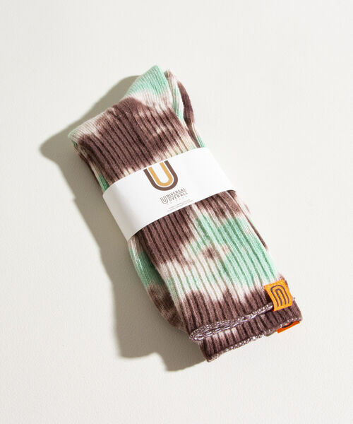 UNIVERSAL OVERALL（ユニバーサルオーバーオール）の「【UNIVERSAL OVERALL/ユニバーサルオーバーオール】新色追加! タイダイ柄リブソックス（ソックス/靴下・メンズ・ブラック/パープル/オリーブ/イエロー/オレンジ/ブルー/ミント/グレー・FREE）」の9枚目の写真