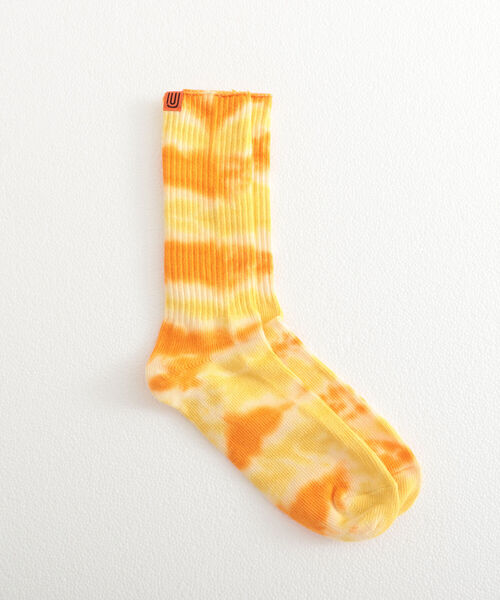 UNIVERSAL OVERALL（ユニバーサルオーバーオール）の「【UNIVERSAL OVERALL/ユニバーサルオーバーオール】新色追加! タイダイ柄リブソックス（ソックス/靴下・メンズ・ブラック/パープル/オリーブ/イエロー/オレンジ/ブルー/ミント/グレー・FREE）」の13枚目の写真