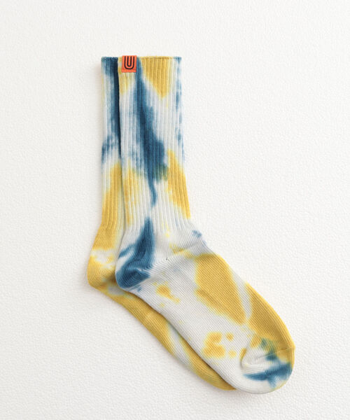 UNIVERSAL OVERALL（ユニバーサルオーバーオール）の「【UNIVERSAL OVERALL/ユニバーサルオーバーオール】新色追加! タイダイ柄リブソックス（ソックス/靴下・メンズ・ブラック/パープル/オリーブ/イエロー/オレンジ/ブルー/ミント/グレー・FREE）」の14枚目の写真
