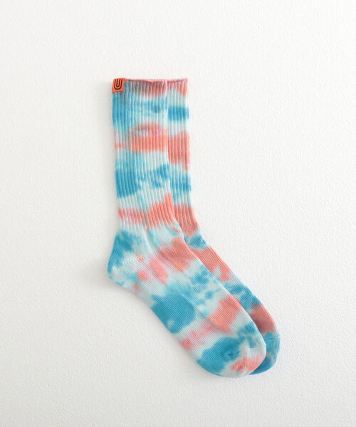 UNIVERSAL OVERALL（ユニバーサルオーバーオール）の「【UNIVERSAL OVERALL/ユニバーサルオーバーオール】新色追加! タイダイ柄リブソックス（ソックス/靴下・メンズ・ブラック/パープル/オリーブ/イエロー/オレンジ/ブルー/ミント/グレー・FREE）」の15枚目の写真