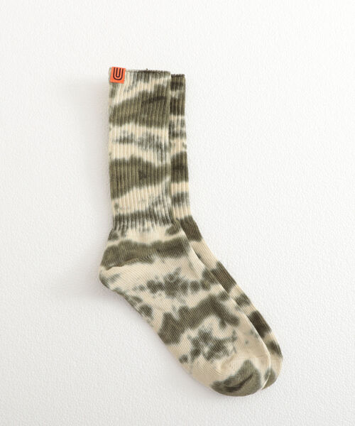 UNIVERSAL OVERALL（ユニバーサルオーバーオール）の「【UNIVERSAL OVERALL/ユニバーサルオーバーオール】新色追加! タイダイ柄リブソックス（ソックス/靴下・メンズ・ブラック/パープル/オリーブ/イエロー/オレンジ/ブルー/ミント/グレー・FREE）」の16枚目の写真