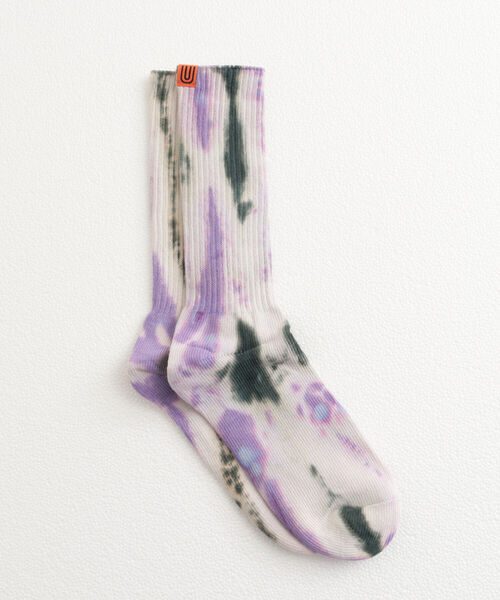 UNIVERSAL OVERALL（ユニバーサルオーバーオール）の「【UNIVERSAL OVERALL/ユニバーサルオーバーオール】新色追加! タイダイ柄リブソックス（ソックス/靴下・メンズ・ブラック/パープル/オリーブ/イエロー/オレンジ/ブルー/ミント/グレー・FREE）」の17枚目の写真
