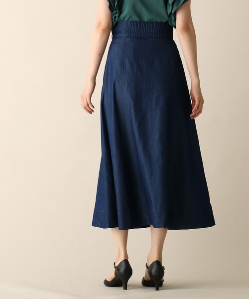 OPAQUE.CLIP（オペークドットクリップ）の「◆デニムシャンブレーフレアスカート（スカート・レディース・ガンメタ/ネイビー系3・38/36）」の13枚目の写真