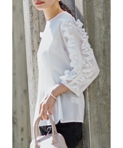 &. NOSTALGIA（アンドドットノスタルジア）の「フリルスリーブブラウス（シャツ/ブラウス・レディース・ブラック/オフホワイト・FREE）」の21枚目の写真