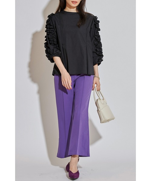 &. NOSTALGIA（アンドドットノスタルジア）の「フリルスリーブブラウス（シャツ/ブラウス・レディース・ブラック/オフホワイト・FREE）」の8枚目の写真