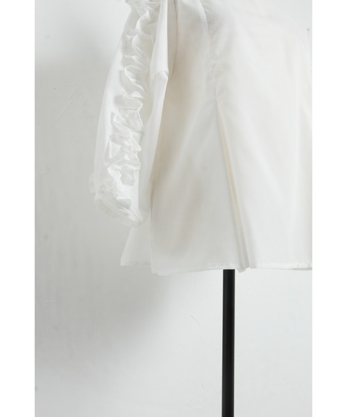 &. NOSTALGIA（アンドドットノスタルジア）の「フリルスリーブブラウス（シャツ/ブラウス・レディース・ブラック/オフホワイト・FREE）」の17枚目の写真