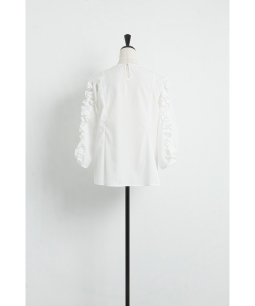 &. NOSTALGIA（アンドドットノスタルジア）の「フリルスリーブブラウス（シャツ/ブラウス・レディース・ブラック/オフホワイト・FREE）」の13枚目の写真