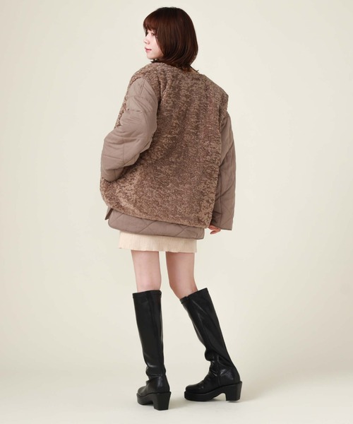 archives（アルシーヴ）の「ファーベスト付きキルティングジャケット（その他アウター・レディース・モカ/アイボリー/グレイッシュベージュ・MEDIUM）」の16枚目の写真