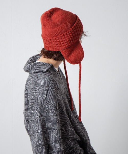 RACAL(ラカル)の「Dog-ear Tab Knit Watch / 耳当て付きニットワッチ(ニットキャップ/ビーニー・レディース・ブラウン/ベージュ/ブラック/グレー/ネイビー/チャコールグレー/オレンジ/アイボリー・FREE)」の19枚目の写真