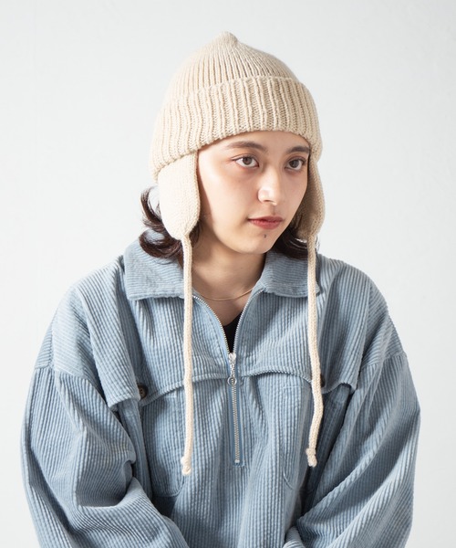 Dog-ear Tab Knit Watch / 耳当て付きニットワッチ（ニットキャップ