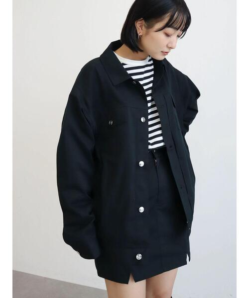 ENVYM（アンビー）の「ENVYM.ツイルジャケット（ブルゾン・レディース・カーキ/ブラック・FREE）」の10枚目の写真