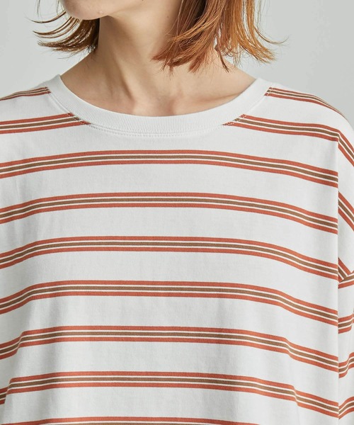 ROPE' PICNIC(ロペピクニック)の「【一部店舗限定】クレリック長袖ボーダーカットトップス(Tシャツ/カットソー・レディース・ホワイト/チャコールグレー/ダークパープル/グリーン系その他2・38)」の20枚目の写真