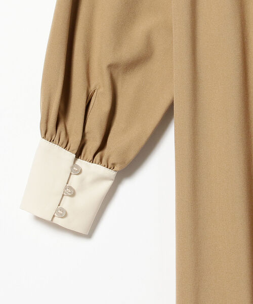 Ray BEAMS（レイビームス）の「Ray BEAMS / バイカラー ギャザー ワンピース（ワンピース・レディース・ブラック/ベージュ・ONE SIZE）」の17枚目の写真