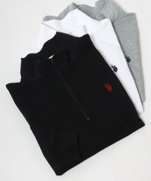 U.S. POLO ASSN.（ユーエスポロアッスン）の「U.S.POLO ASSN. ワンポイントロゴ刺繍 ハーフジップ 長袖 スウェットトップス/無地 プルオーバートレーナー/メンズ レディース（スウェット）」