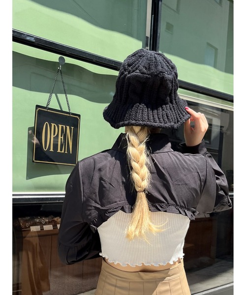 WC（ダブル シー）の「ニットバケットハット（ハット・レディース・ホワイト/ブラック/ブラウン・FREE）」の3枚目の写真