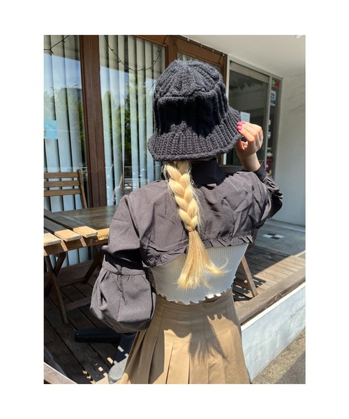 WC（ダブル シー）の「ニットバケットハット（ハット・レディース・ホワイト/ブラック/ブラウン・FREE）」の10枚目の写真