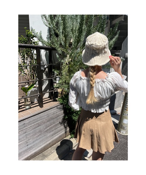 WC（ダブル シー）の「ニットバケットハット（ハット・レディース・ホワイト/ブラック/ブラウン・FREE）」の6枚目の写真