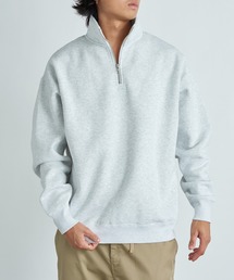 【United Athle】10オンス Ｔ/C ルーズフィット ハーフジップスウェット 長袖トレーナー 裏起毛 厚手 5788