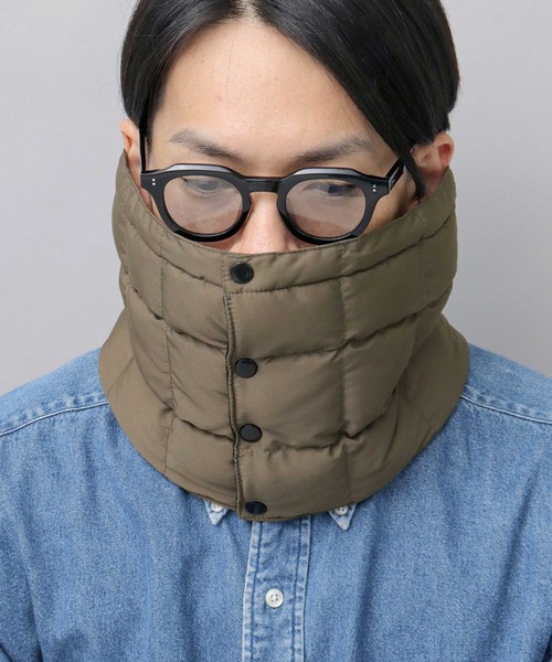 A.M.S.（エーエムエス）の「撥水 ポリエステル 裏フリース 中綿ブロック ハイネックウォーマー（ネックウォーマー/スヌード・メンズ・カーキ/グレー/ブラック・FREE）」の2枚目の写真