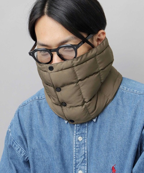 A.M.S.（エーエムエス）の「撥水 ポリエステル 裏フリース 中綿ブロック ハイネックウォーマー（ネックウォーマー/スヌード・メンズ・カーキ/グレー/ブラック・FREE）」の5枚目の写真