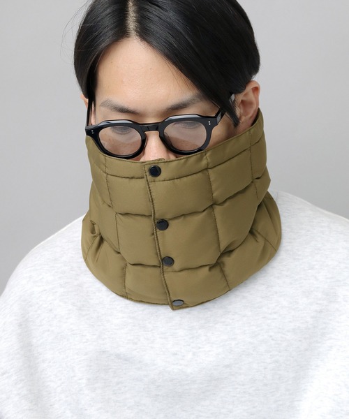 A.M.S.（エーエムエス）の「撥水 ポリエステル 裏フリース 中綿ブロック ハイネックウォーマー（ネックウォーマー/スヌード・メンズ・カーキ/グレー/ブラック・FREE）」の14枚目の写真