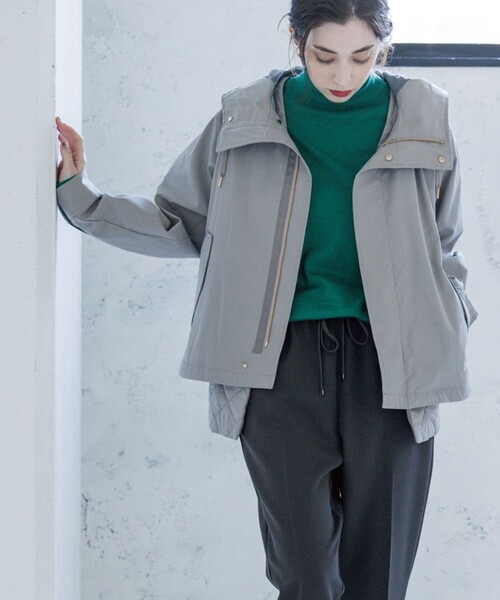 OPAQUE.CLIP（オペークドットクリップ）の「◆【4way】キルトライナー付 マウンテンパーカ（ブルゾン・レディース・ライトベージュ/ブラック/カーキ・38/40/42/36）」の22枚目の写真