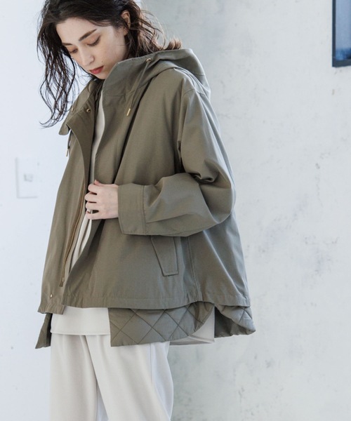 OPAQUE.CLIP（オペークドットクリップ）の「◆【4way】キルトライナー付 マウンテンパーカ（ブルゾン・レディース・ライトベージュ/ブラック/カーキ・38/40/42/36）」の3枚目の写真