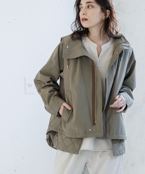 OPAQUE.CLIP（オペークドットクリップ）の「◆【4way】キルトライナー付 マウンテンパーカ（ブルゾン・レディース・ライトベージュ/ブラック/カーキ・38/40/42/36）」の13枚目の写真