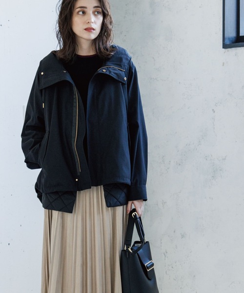 OPAQUE.CLIP（オペークドットクリップ）の「◆【4way】キルトライナー付 マウンテンパーカ（ブルゾン・レディース・ライトベージュ/ブラック/カーキ・38/40/42/36）」の5枚目の写真