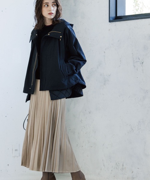 OPAQUE.CLIP（オペークドットクリップ）の「◆【4way】キルトライナー付 マウンテンパーカ（ブルゾン・レディース・ライトベージュ/ブラック/カーキ・38/40/42/36）」の6枚目の写真