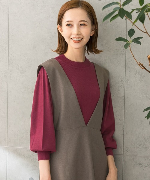 URBAN RESEARCH ROSSO（アーバンリサーチロッソ）の「メリノウール混パフスリーブリブニット（ニット/セーター・レディース・ネイビー/オフホワイト/ピンク系その他・FREE）」の15枚目の写真