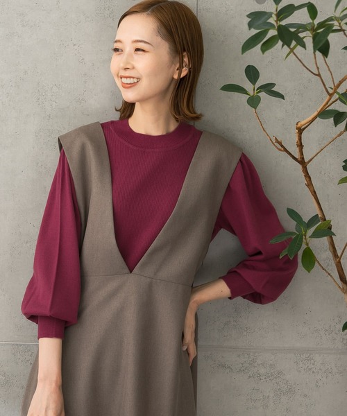 URBAN RESEARCH ROSSO（アーバンリサーチロッソ）の「メリノウール混パフスリーブリブニット（ニット/セーター・レディース・ネイビー/オフホワイト/ピンク系その他・FREE）」の16枚目の写真